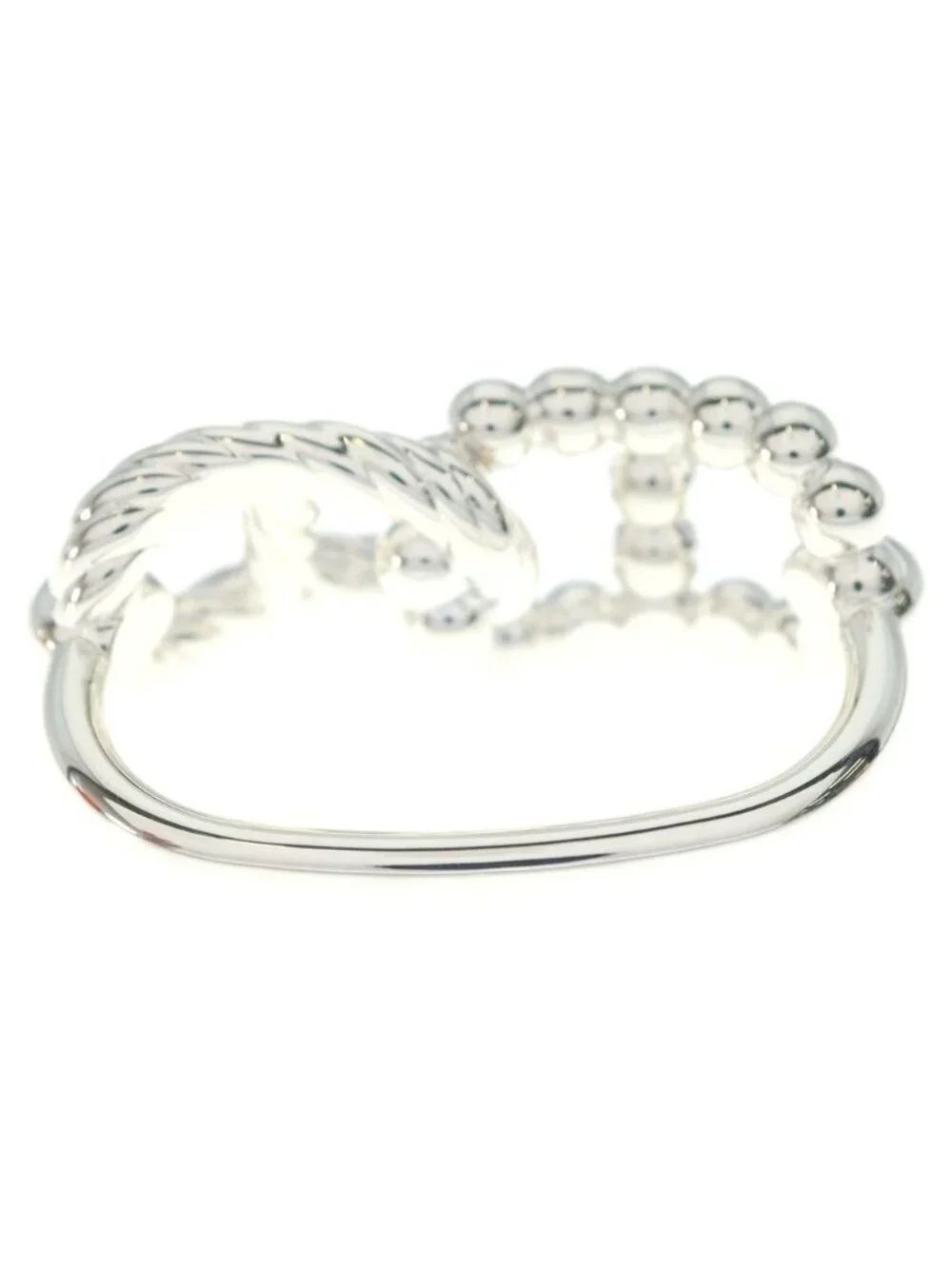 Hermes Chaine D'ancre Area 2 Double Ring Silver